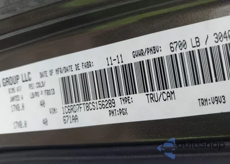 2012 Ram 1500 St из США, поврежденный, VIN 1C6RD7FT8CS156289